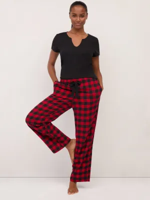 2-Piece Buffalo-Plaid Pajama Set