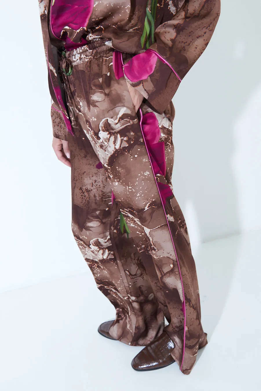 Abstract print wide-leg pants wholesale