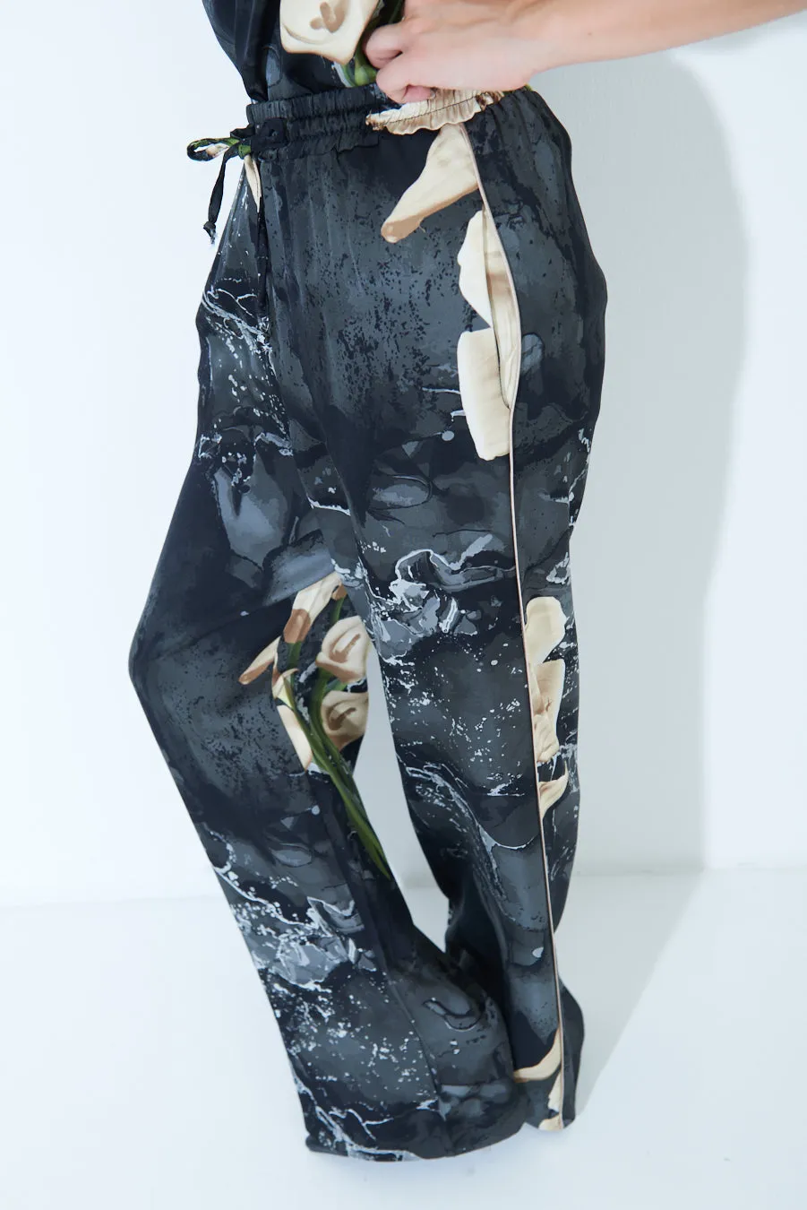 Abstract print wide-leg pants wholesale