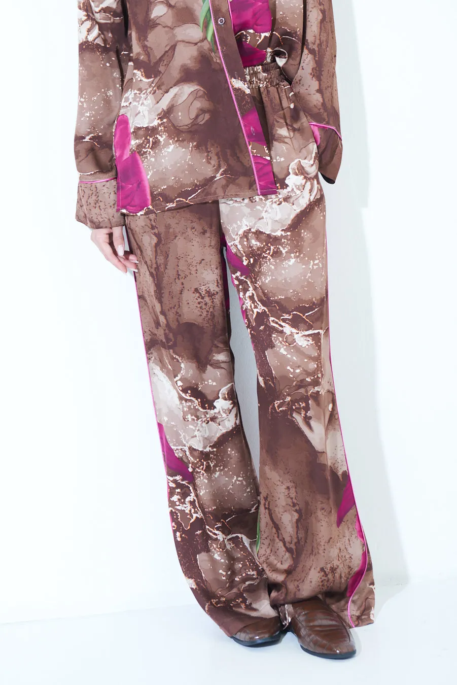 Abstract print wide-leg pants wholesale