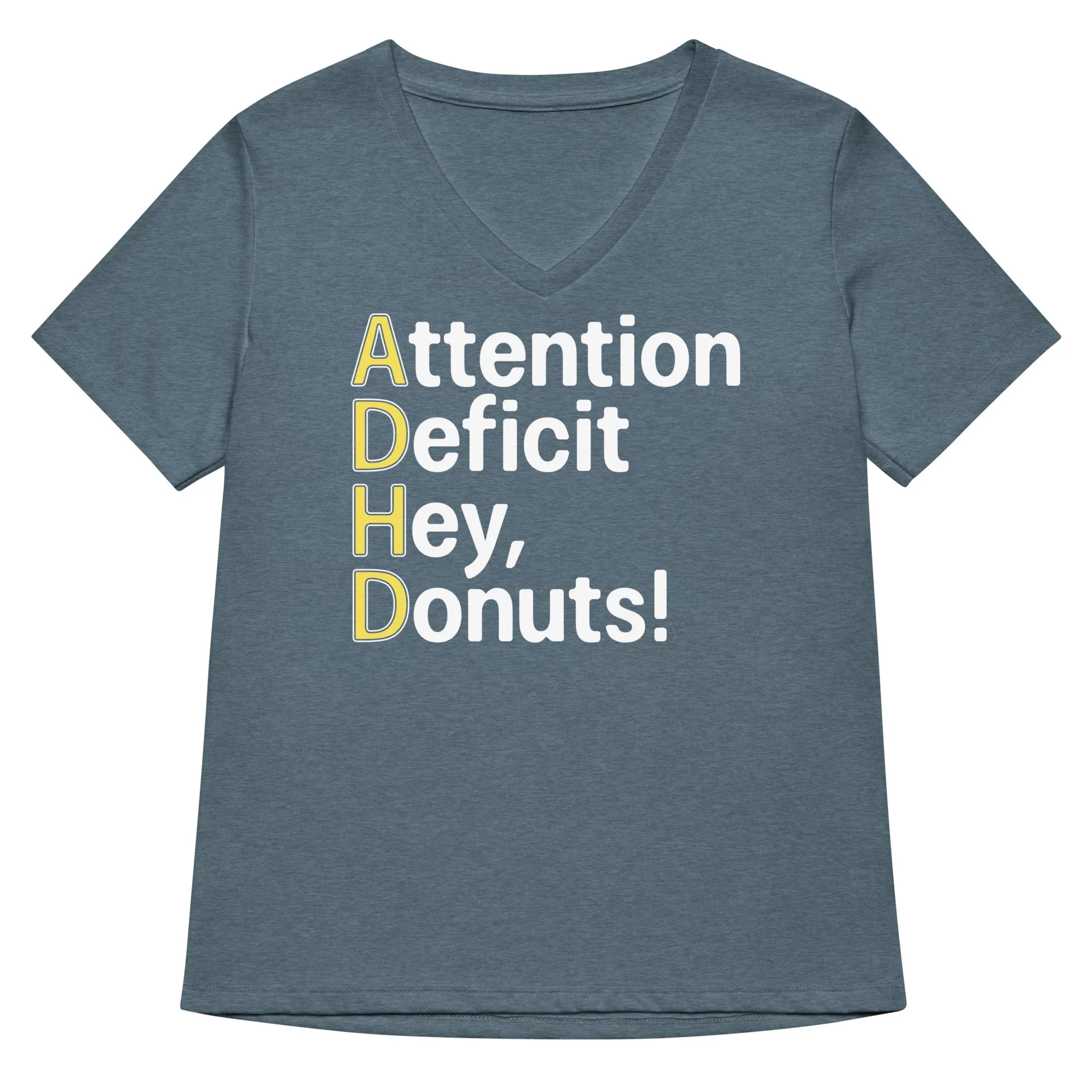 Attention Deficit Hey, Donuts! Women's V-Neck Tee