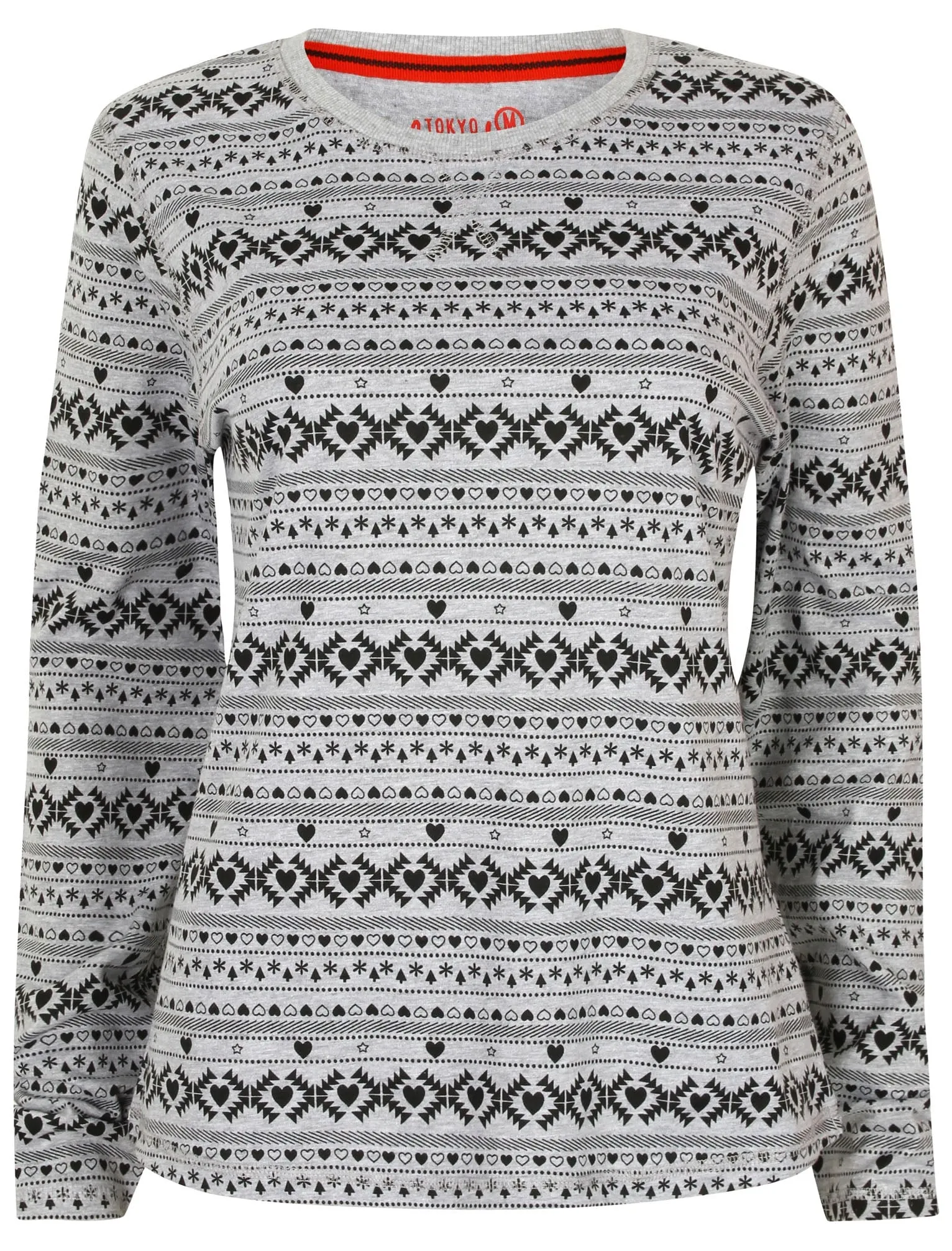 Aurora Fairisle Print 2pcs Lounge Set in Black - Tokyo Laundry