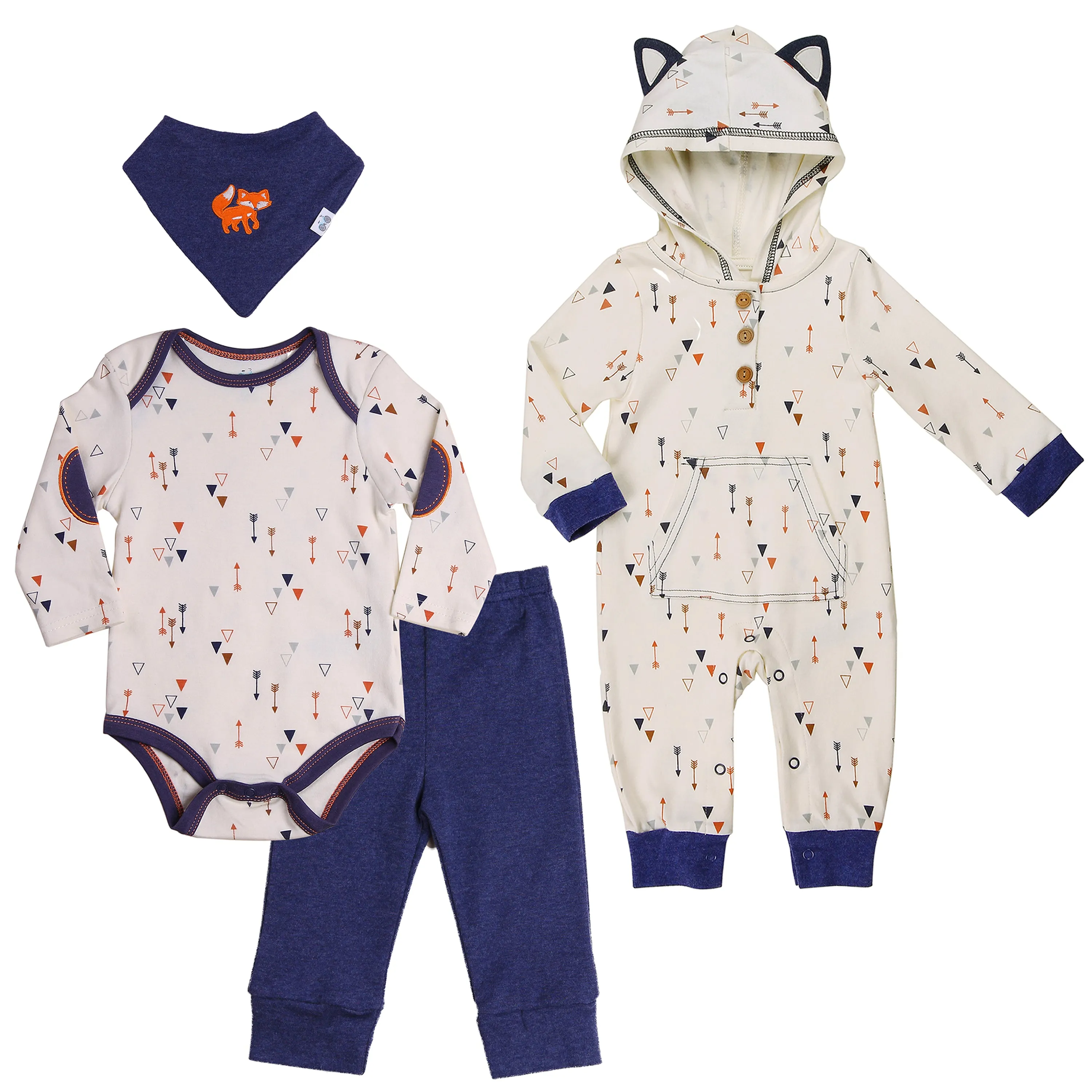 Baby Twin Boy Outfit 4-Pc Set