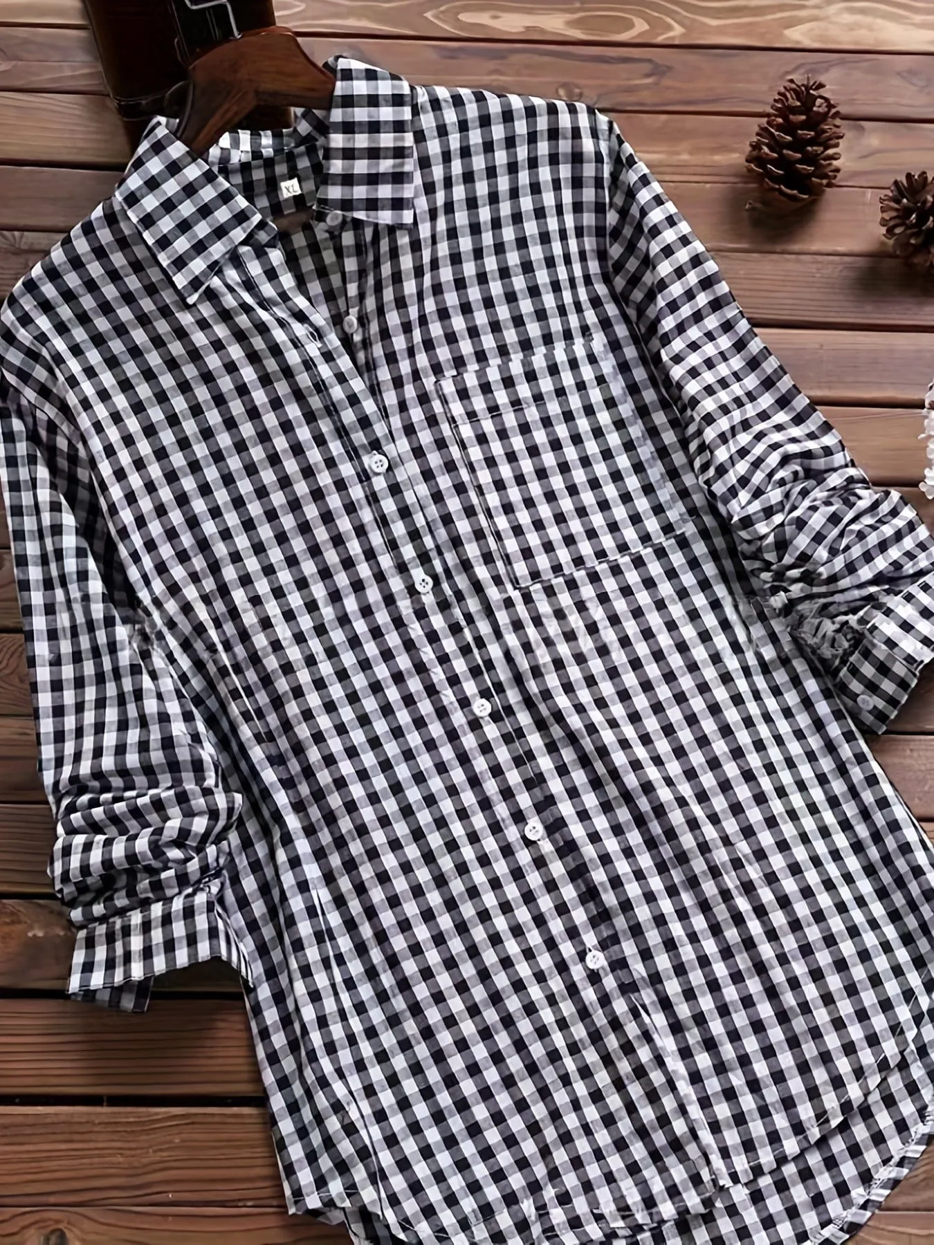 Blue Striped Long Sleeve Button Down Shirt for Women