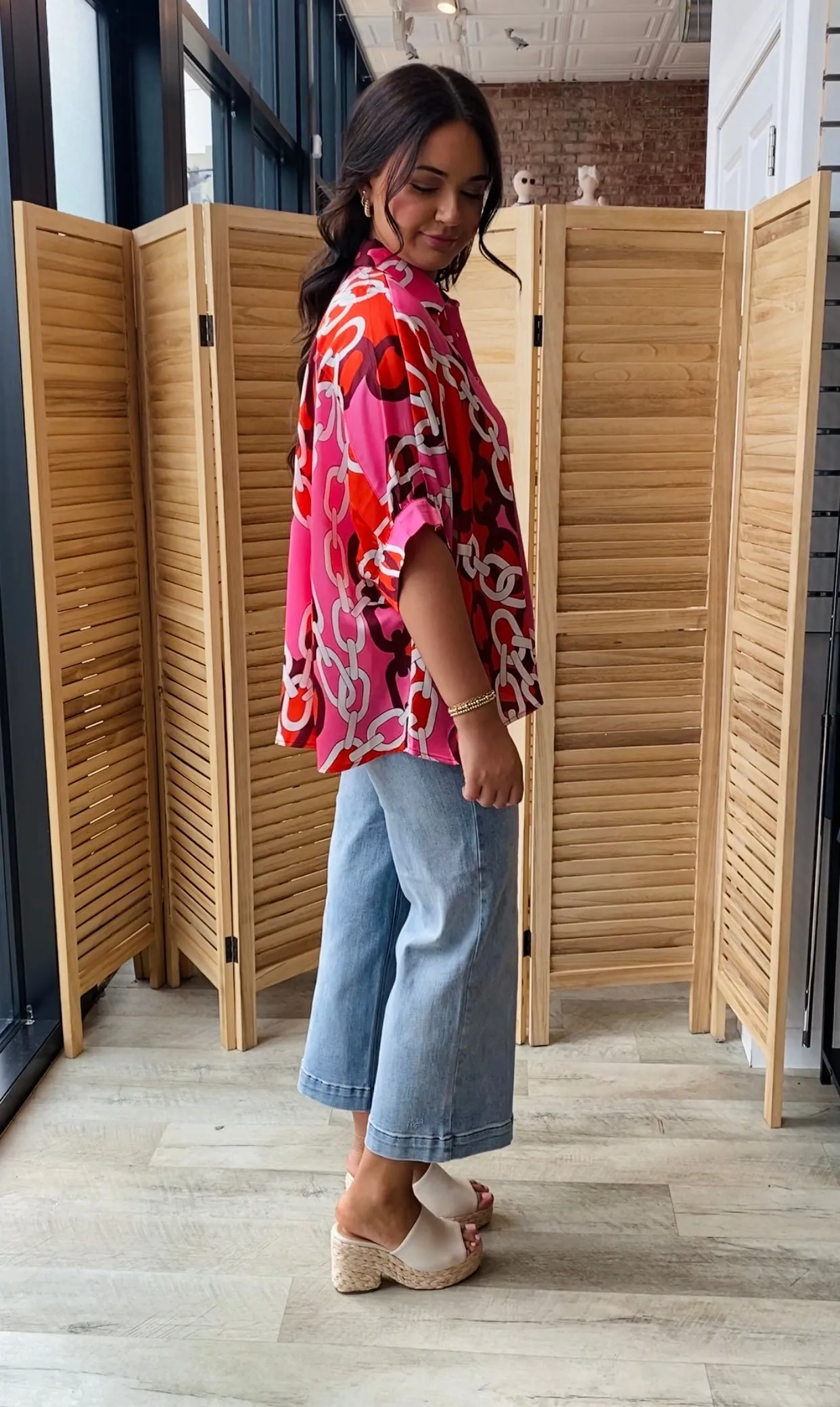 Button Up Linked Blouse | Tomato