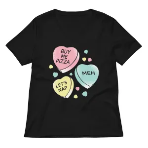Candy Hearts Women's V-Neck Tee