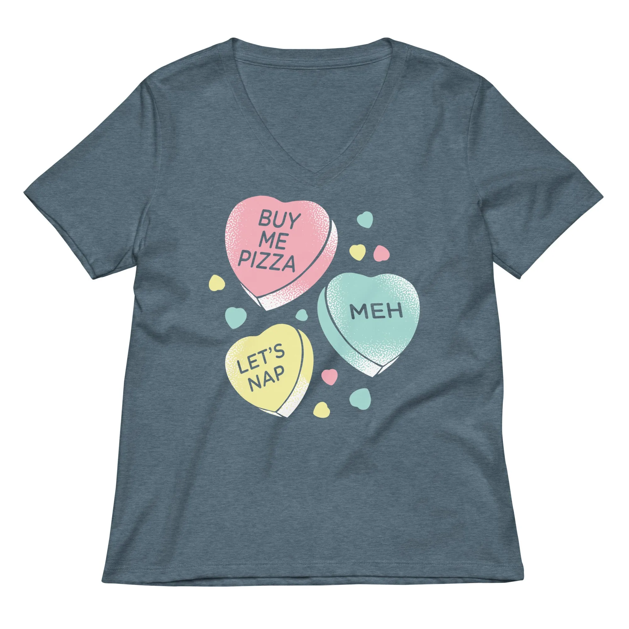 Candy Hearts Women's V-Neck Tee