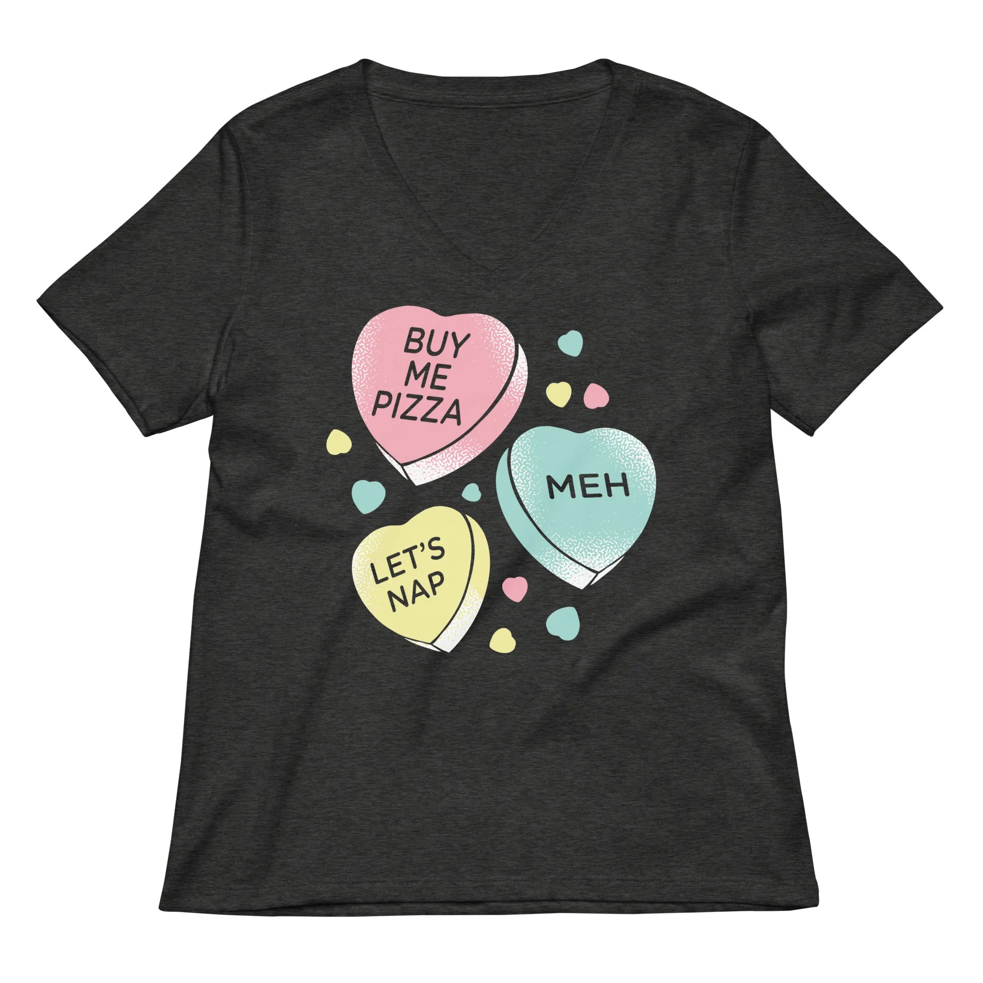 Candy Hearts Women's V-Neck Tee