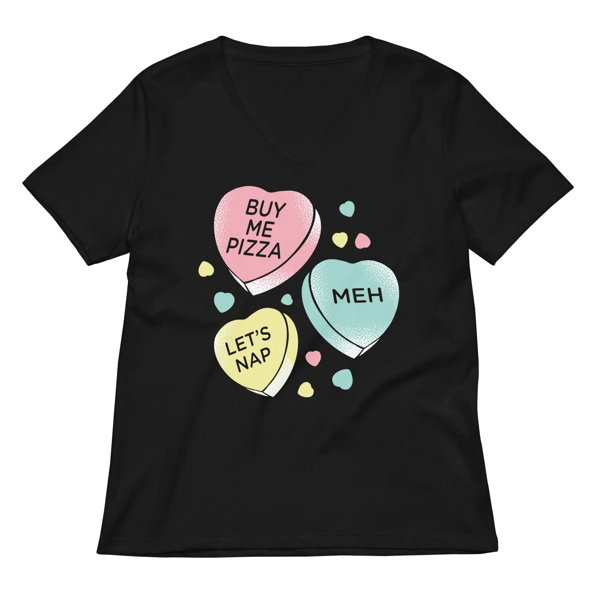 Candy Hearts Women's V-Neck Tee