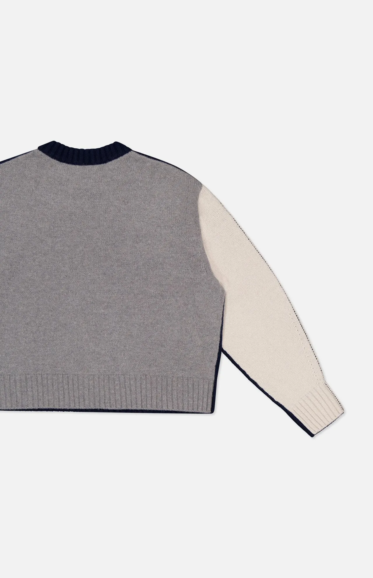 Cashmere Blend Colorblock Crew