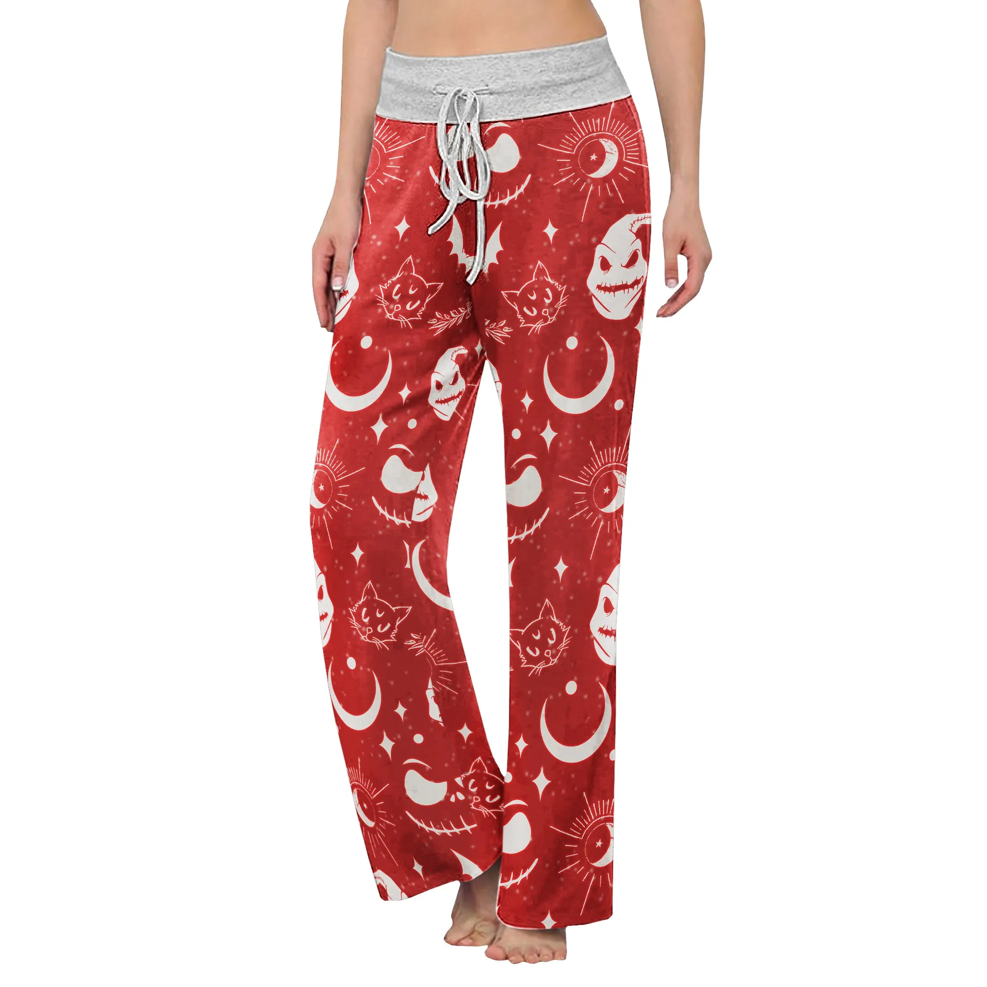 Christmas Nightmare Theme Women's High-waisted Wide Leg Pants