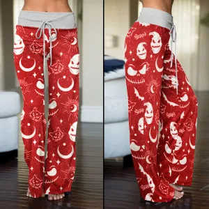 Christmas Nightmare Theme Women's High-waisted Wide Leg Pants