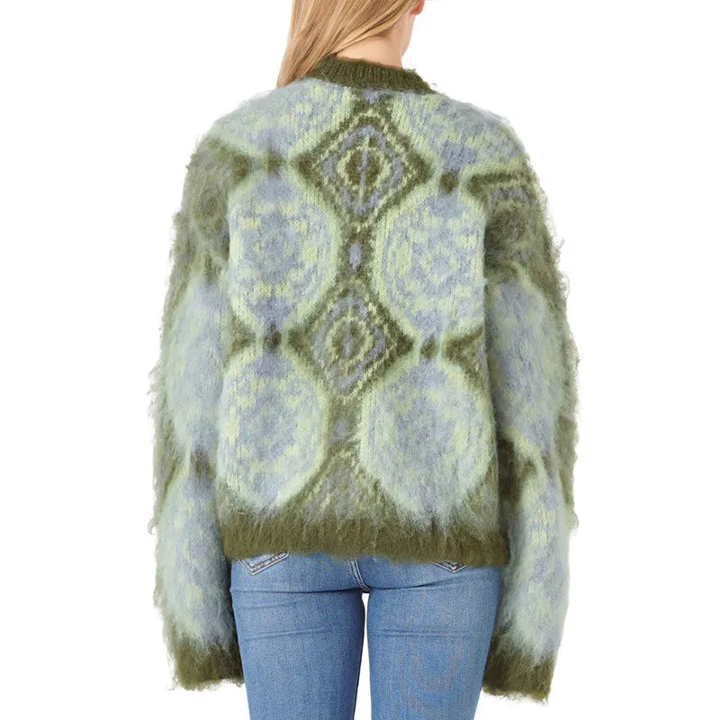 Custom Cashmere Blend Women's Knit Pullover Sweater with Geometric Design | OEM/ODM Sweater Manufacturer