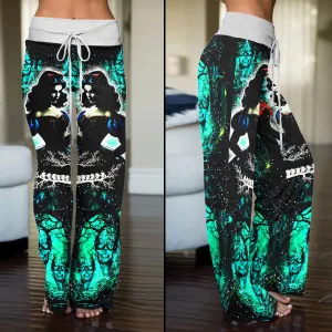 Dark Green Theme Women's High-waisted Wide Leg Pants