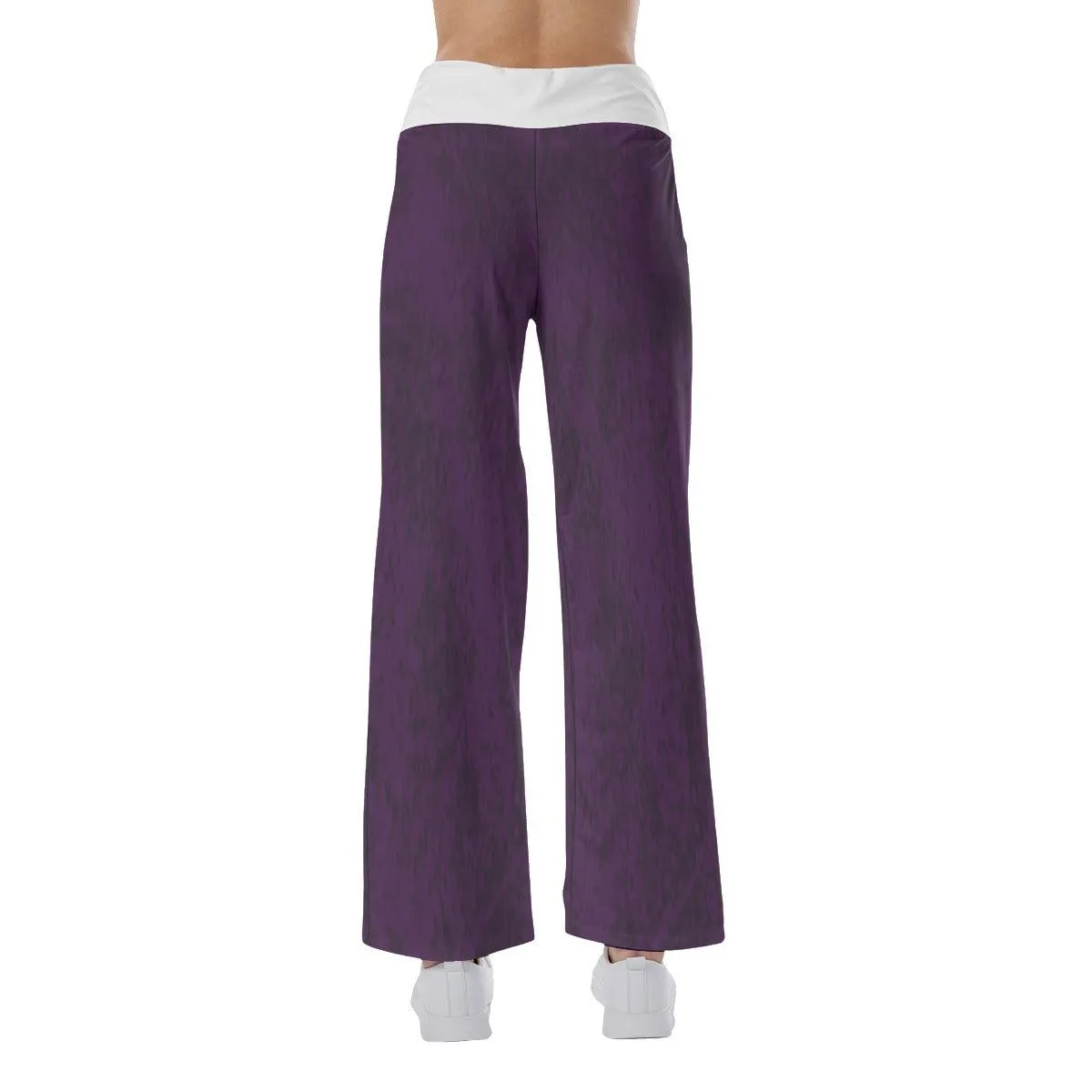 Dark Purple Bae Girl Skull High-waisted Wide Leg Pants