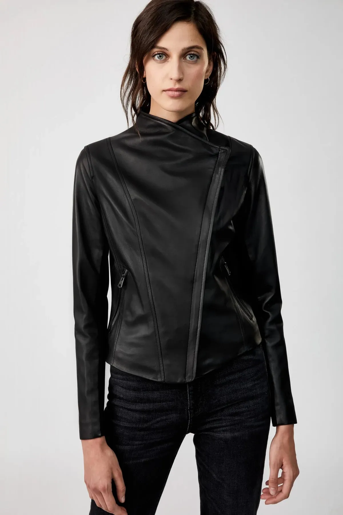 Dinah Leather Jacket in Black | Women Leather Jacket by The Jacket Seller