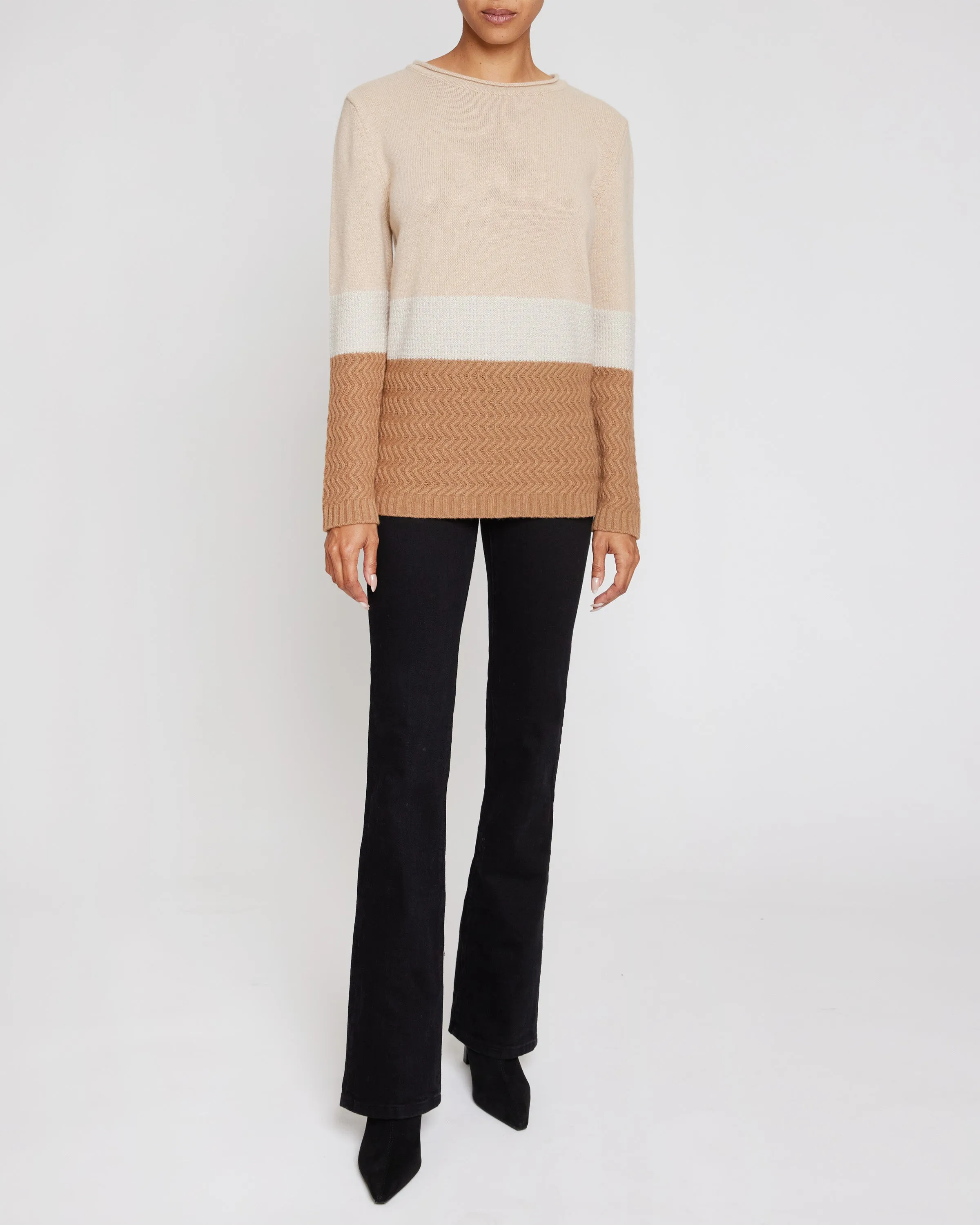 DORA Color Block Sweater in Cashmere Blend