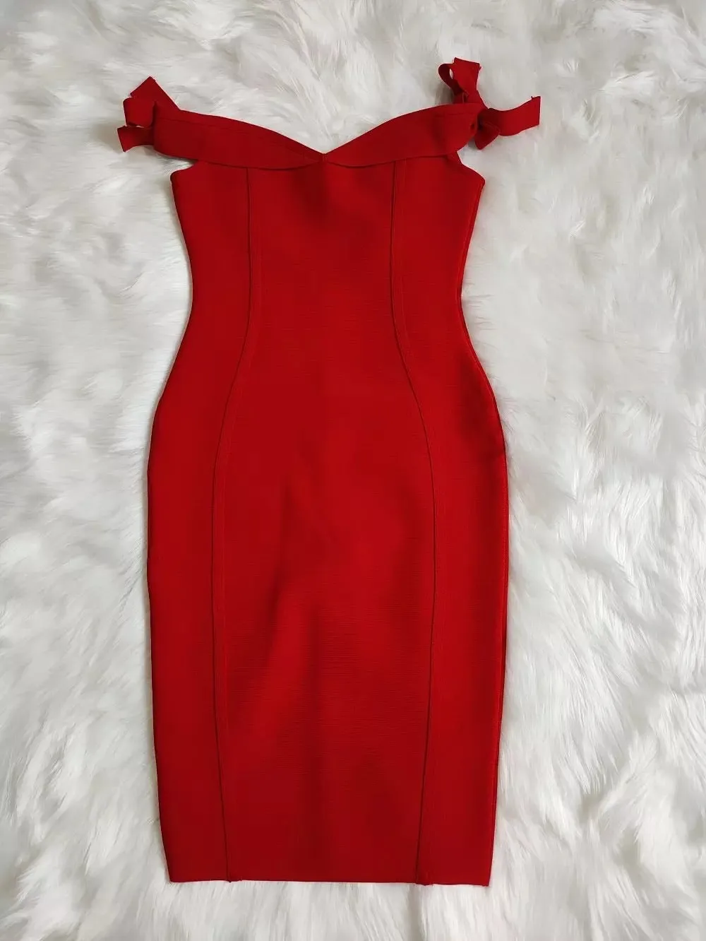 Elegance Off Shoulder Bandage  Dress