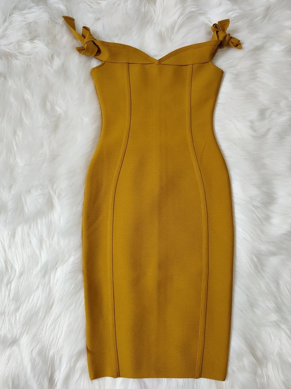 Elegance Off Shoulder Bandage  Dress