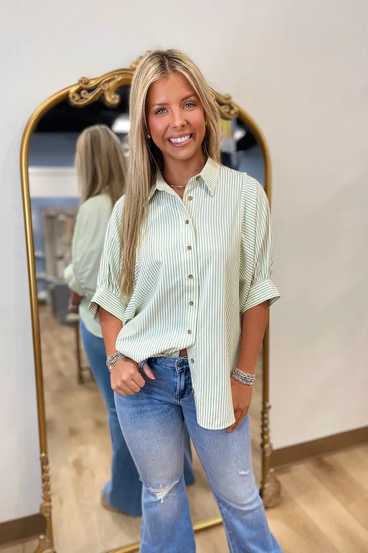 Everyday Ready Striped Blouse Green