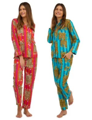 Eye of the Tiger Cotton Printed Pajama Set