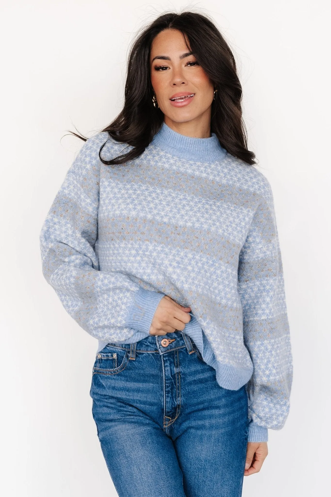 Henry Knit Sweater | Blue   Mocha