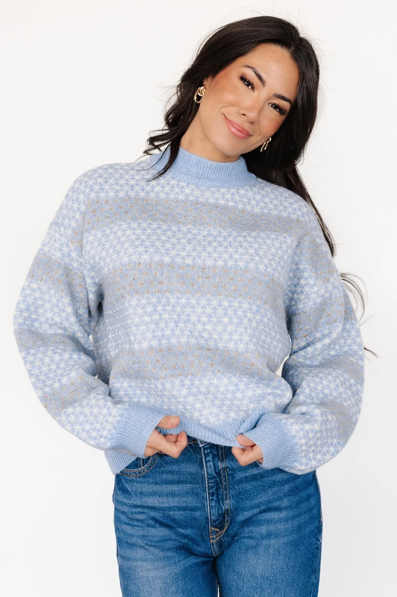 Henry Knit Sweater | Blue   Mocha