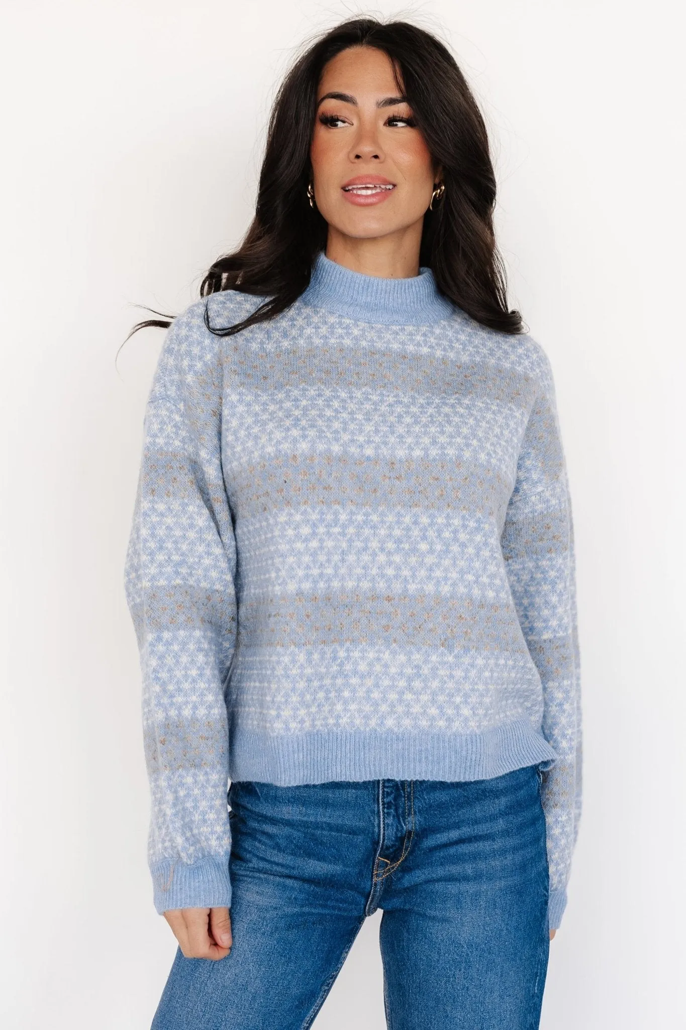Henry Knit Sweater | Blue   Mocha