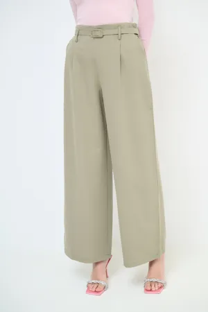 High-waisted wide leg belted trousers wholesale