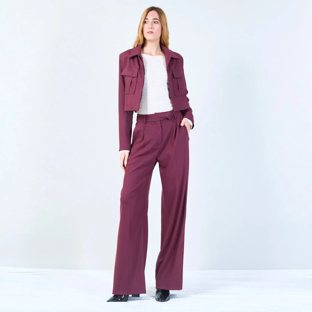 High-waisted wide-leg trousers wholesale
