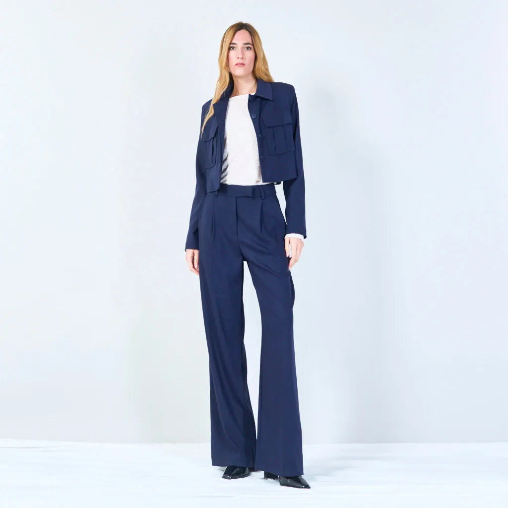 High-waisted wide-leg trousers wholesale