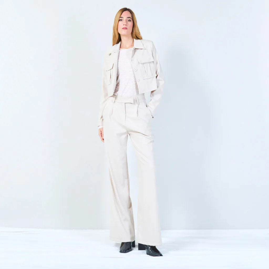 High-waisted wide-leg trousers wholesale
