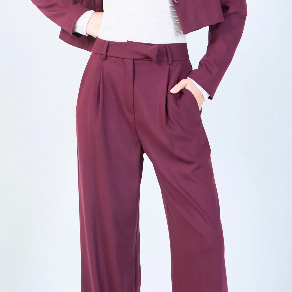 High-waisted wide-leg trousers wholesale