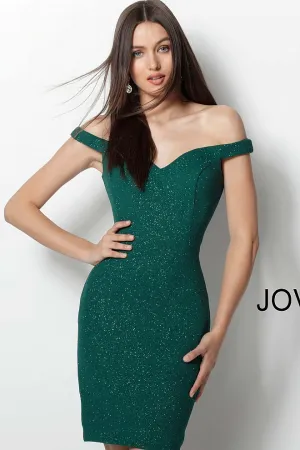Jovani 61623 Size 8 Glitter Off the Shoulder Short Homecoming Dress cocktail