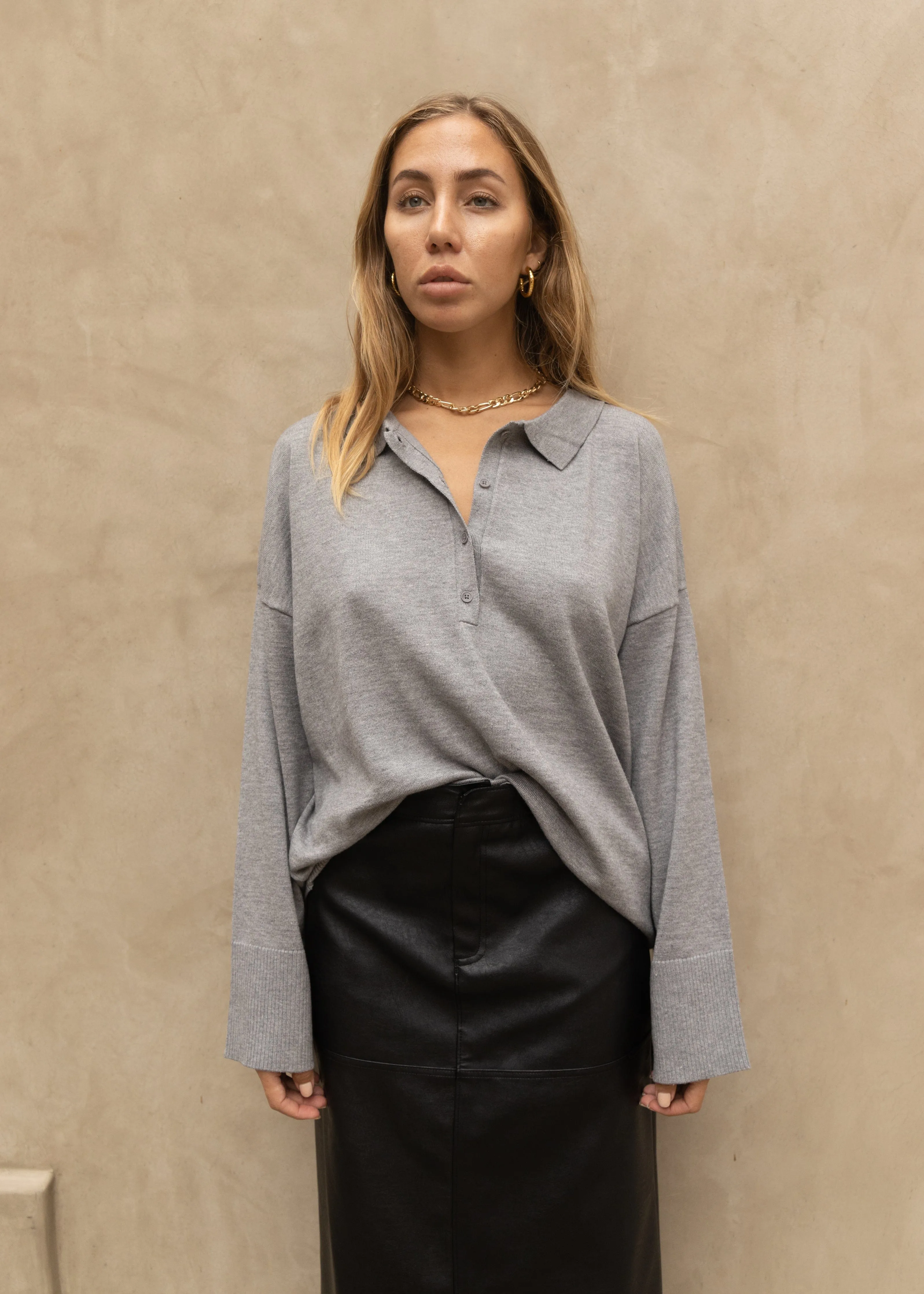 Lakeridge Polo Sweater - Heather