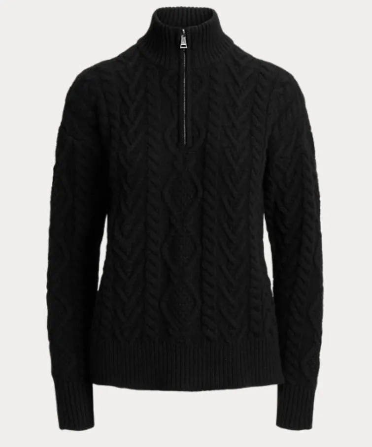 Lauren Ralph Lauren Cable-Knit Quarter-Zip Sweater