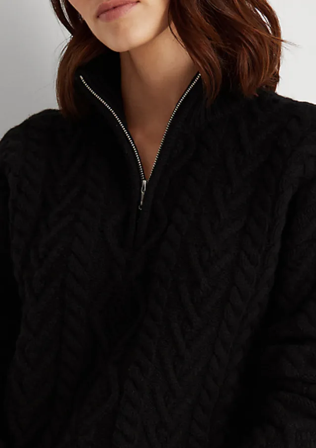 Lauren Ralph Lauren Cable-Knit Quarter-Zip Sweater