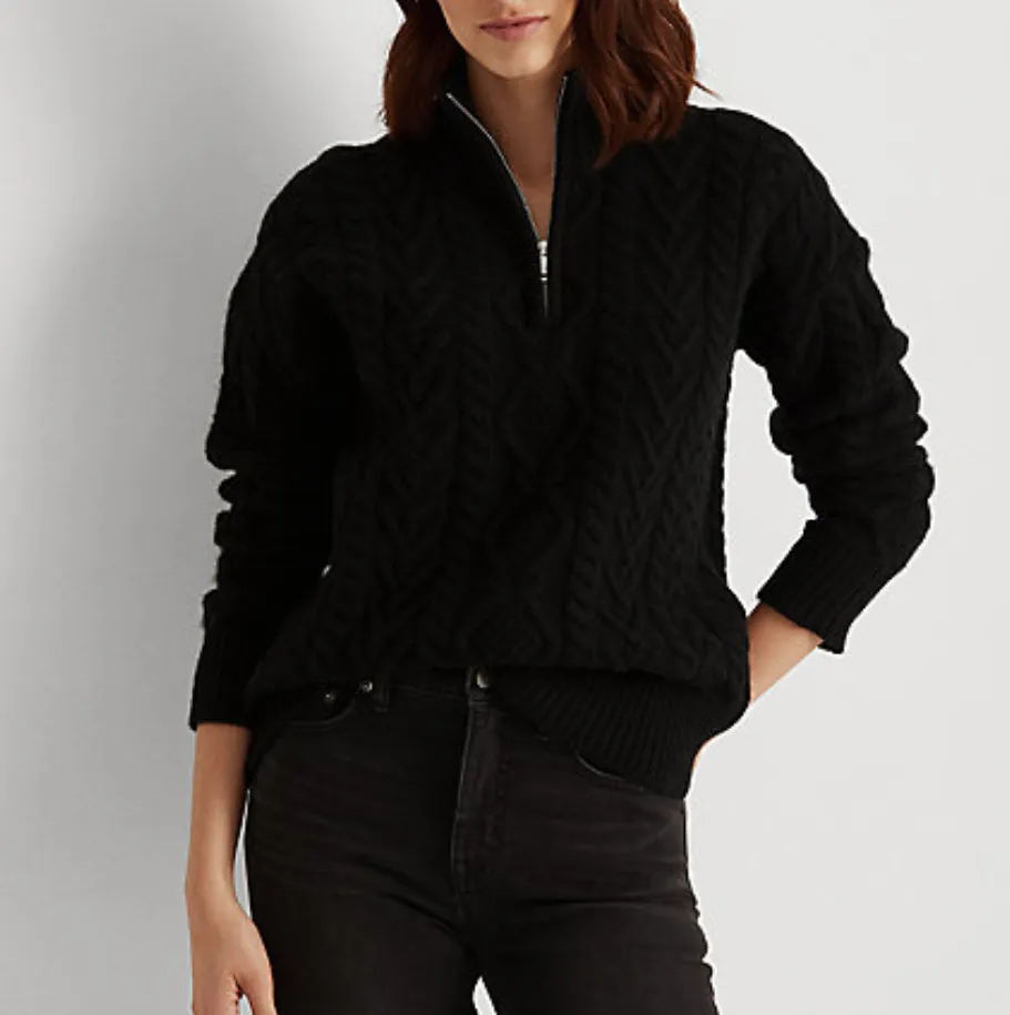 Lauren Ralph Lauren Cable-Knit Quarter-Zip Sweater