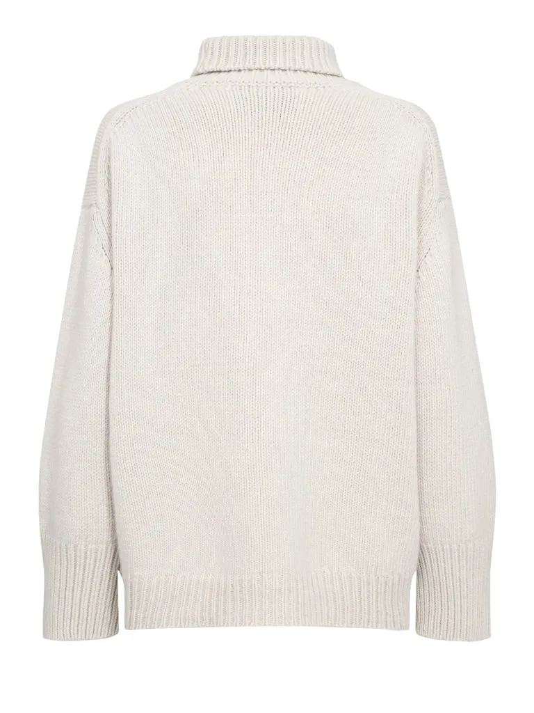 Levete Room Perle Roll Neck Sweater in Silver Lining