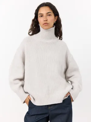 Levete Room Perle Roll Neck Sweater in Silver Lining