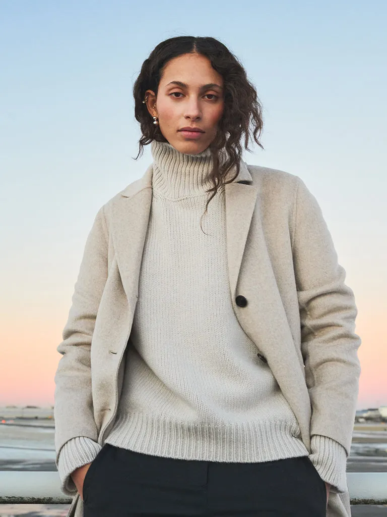 Levete Room Perle Roll Neck Sweater in Silver Lining
