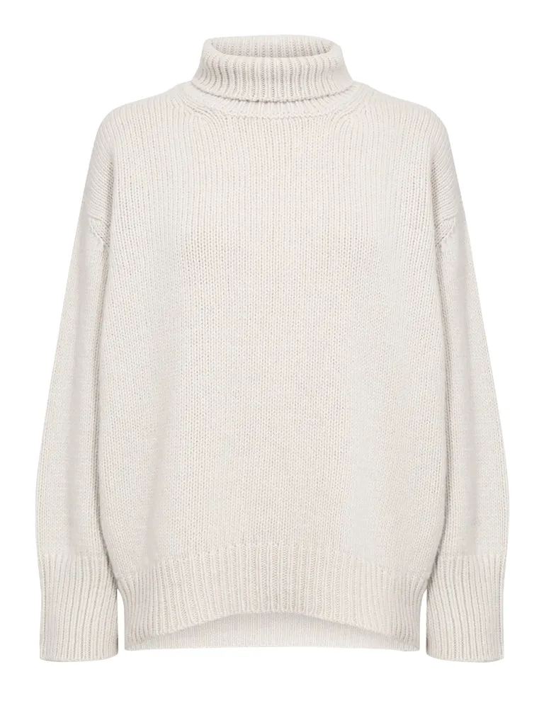 Levete Room Perle Roll Neck Sweater in Silver Lining
