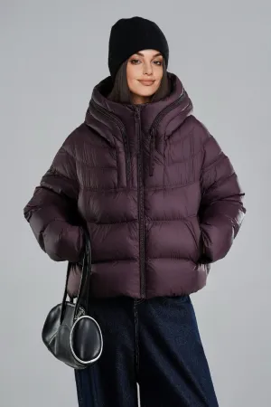Lightweight Hooded Down Cropped Puffer Jacket