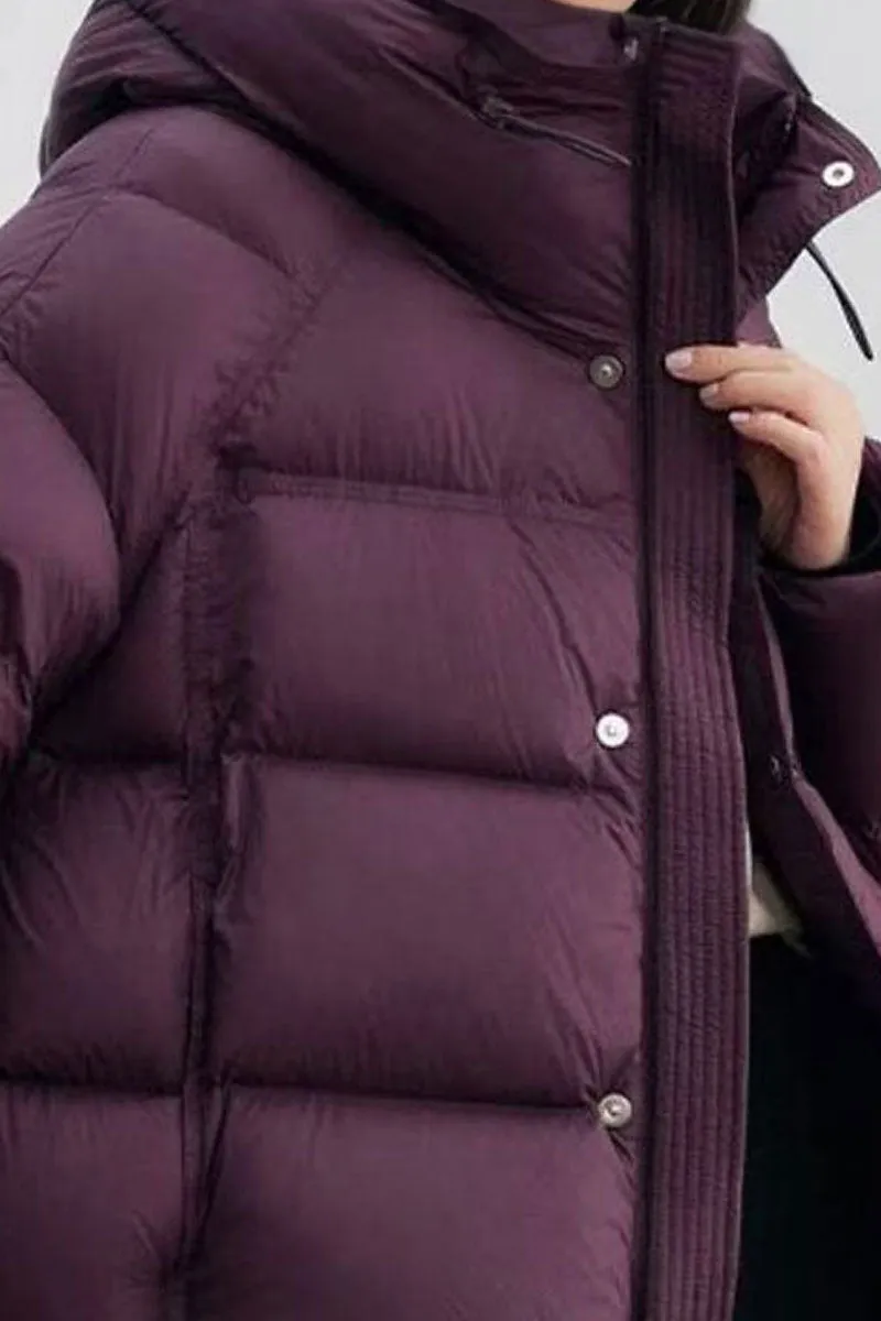 Lightweight Hooded Down Puffer Jacket with Adjustable Drawstring