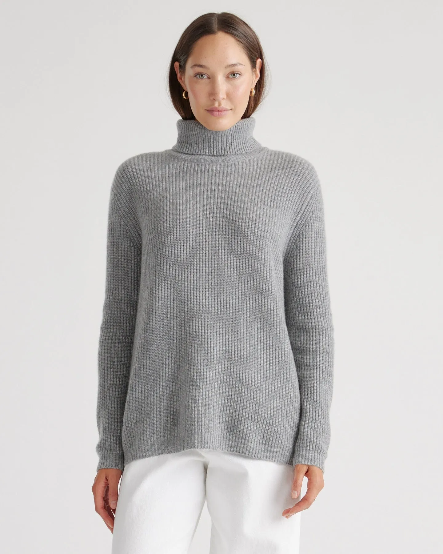 Lightweight Mongolian Cashmere Fisherman Turtleneck Sweater