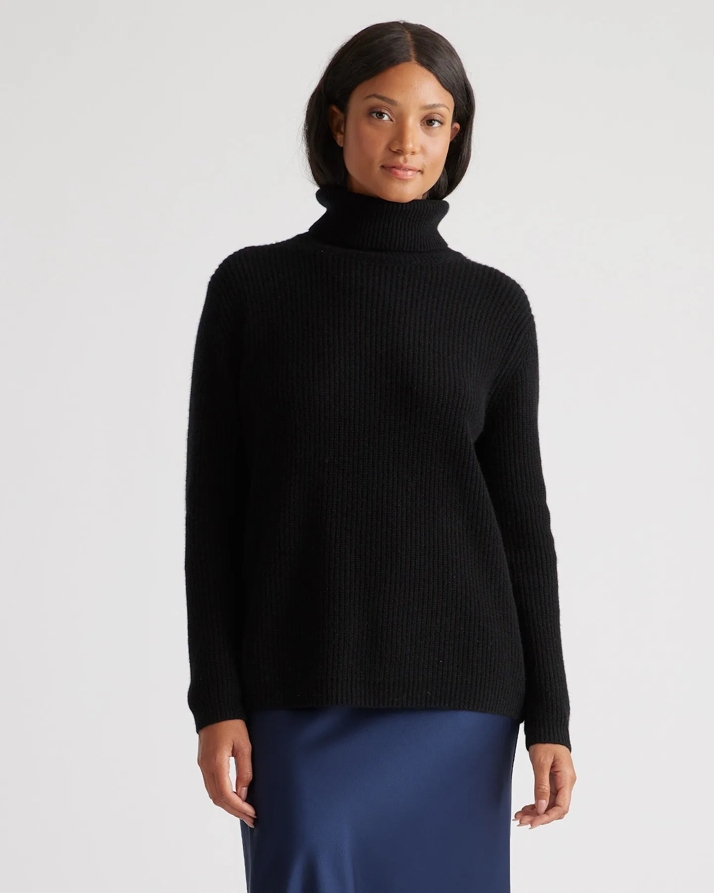 Lightweight Mongolian Cashmere Fisherman Turtleneck Sweater