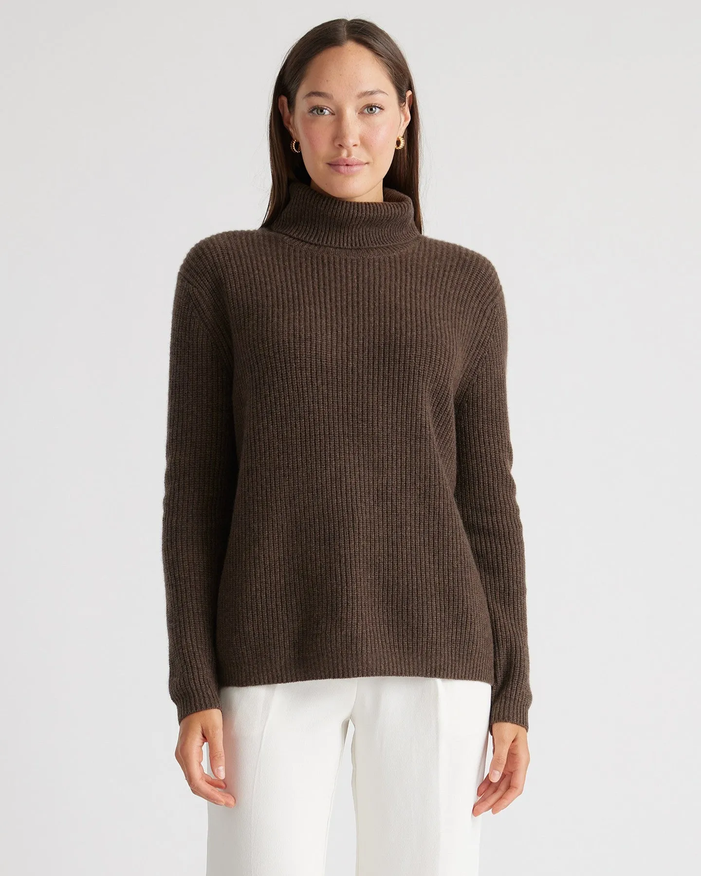 Lightweight Mongolian Cashmere Fisherman Turtleneck Sweater