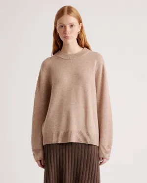 Lightweight Mongolian Cashmere Oversized Crewneck Sweater