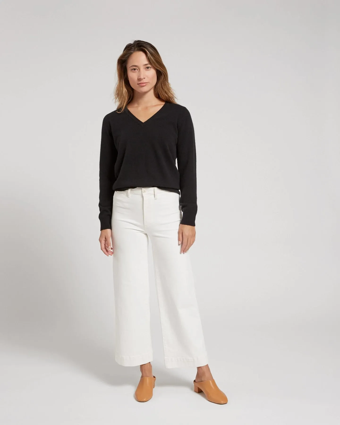 Lightweight Mongolian Cashmere V-Neck Sweater
