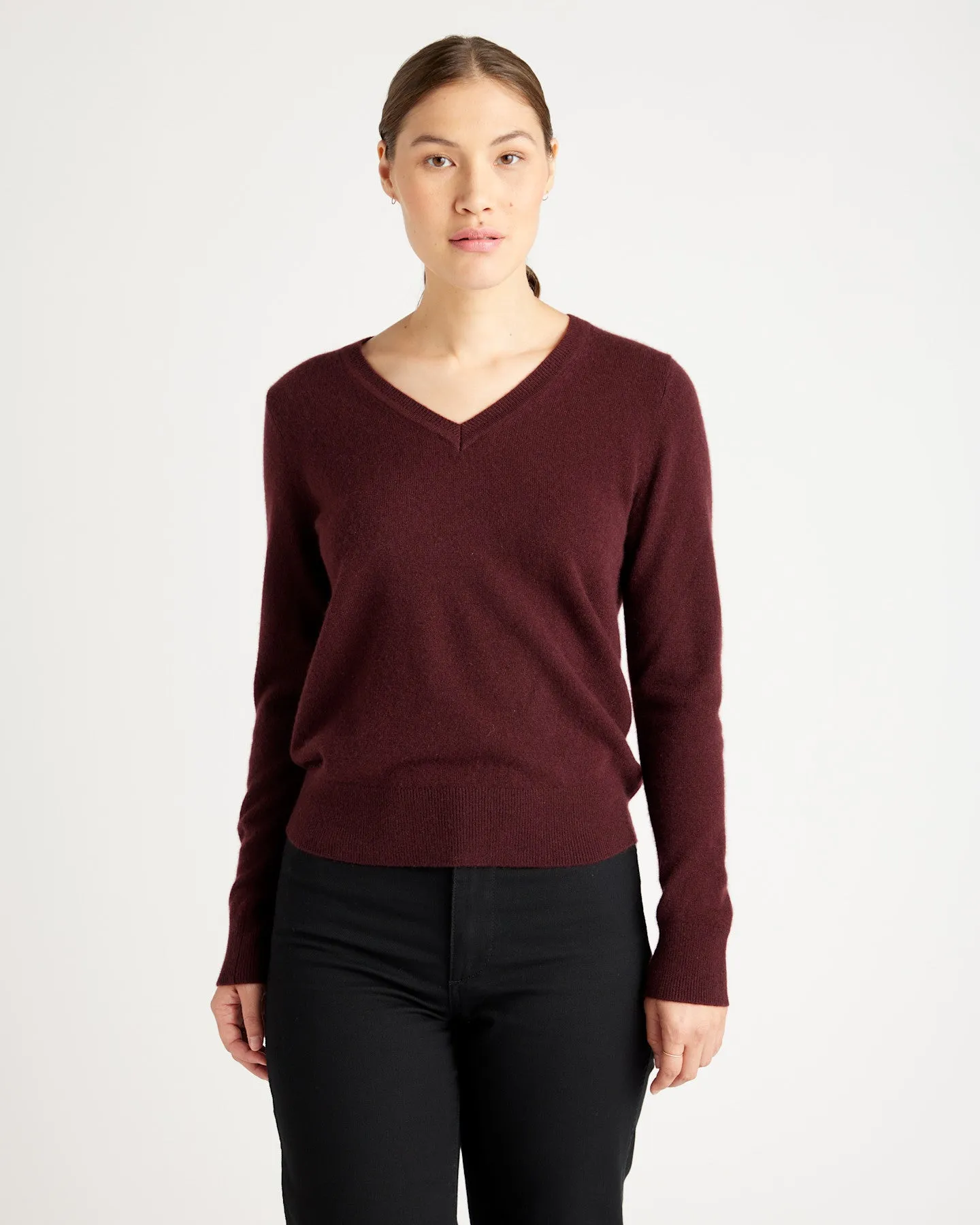 Lightweight Mongolian Cashmere V-Neck Sweater